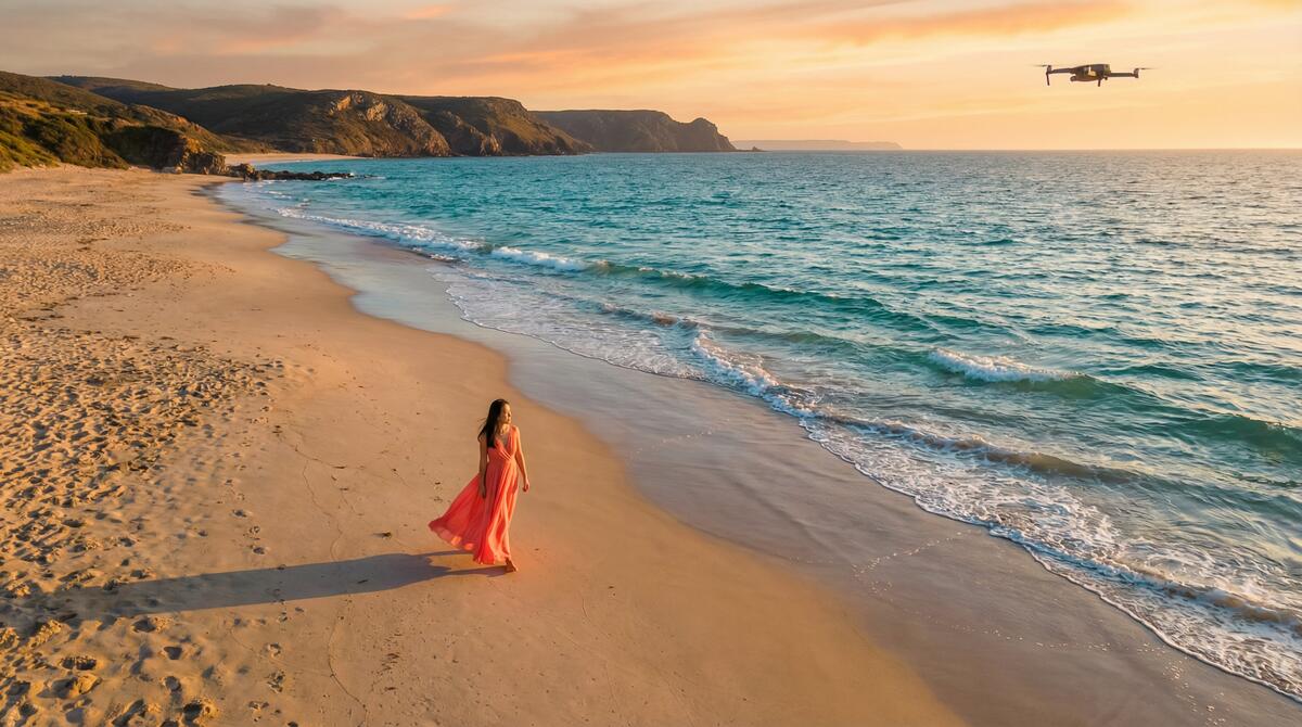 黄色仓库海滩旅拍视频